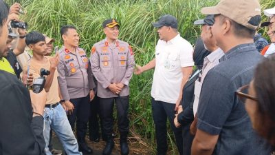Gubernur Sumut Bersama Kapolres Binjai dan Plt. Bupati Langkat Tinjau Jalan Longsor di Desa Telagah