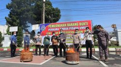 Waka Polres Binjai Hadiri Pemusnahan Barang Bukti di Kejaksaan Negeri Binjai