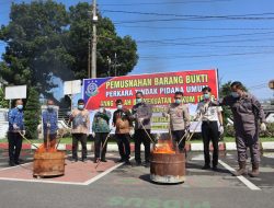 Waka Polres Binjai Hadiri Pemusnahan Barang Bukti di Kejaksaan Negeri Binjai